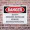 Signmission Safety Grounds Installed Remove Before Energizing Danger Sign, Plastic, 10in W x 7in L, 2PK OS-2PACK-DS-P-710-L-2295 - alternate 2